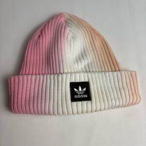 Adidas Kids Pink, White, and Tan Beanie